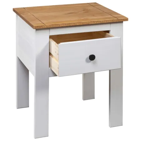 Table de chevet Blanc 46x40x57 cm Pin Gamme Panama