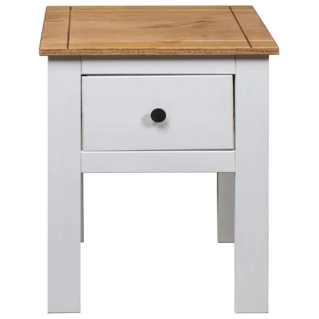 Table de chevet Blanc 46x40x57 cm Pin Gamme Panama