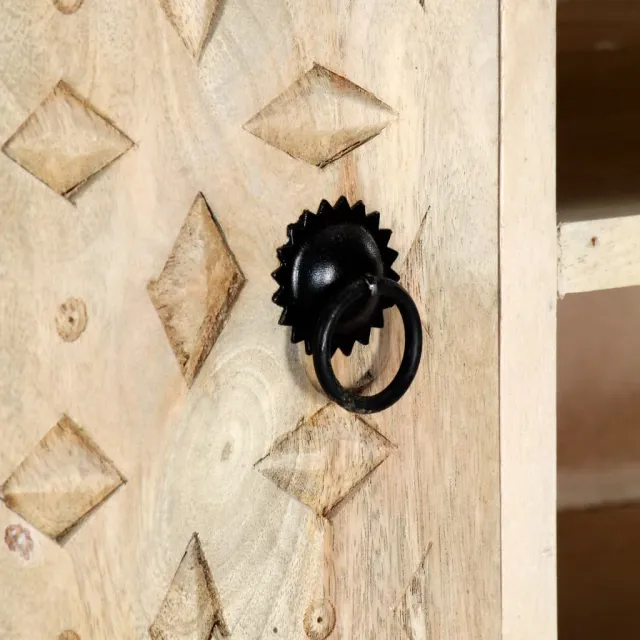 Meuble TV 110x30x44 cm Bois massif de manguier