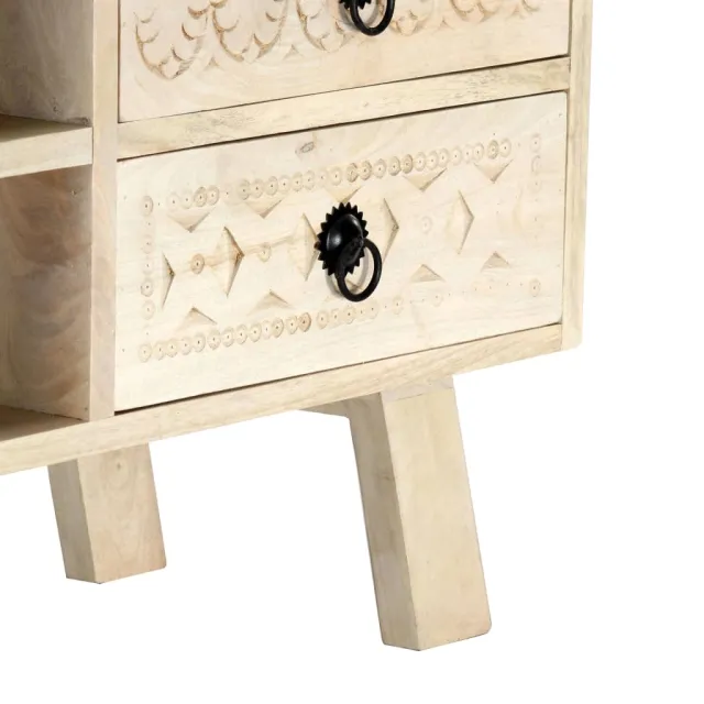 Meuble TV 110x30x44 cm Bois massif de manguier