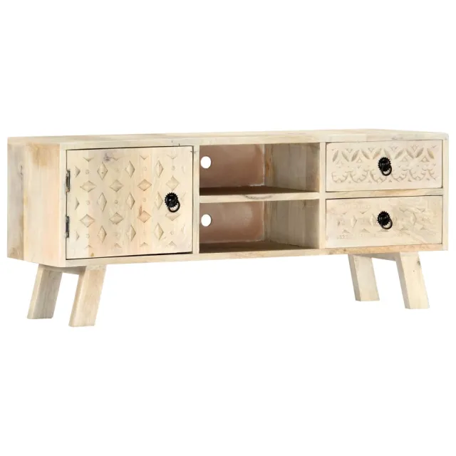 Meuble TV 110x30x44 cm Bois massif de manguier