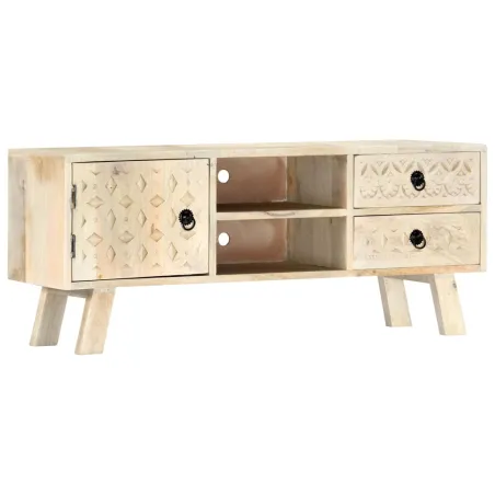 Meuble TV 110x30x44 cm Bois massif de manguier