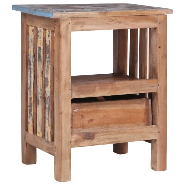 Table de chevet 41x30x50 cm bois d'acajou massif