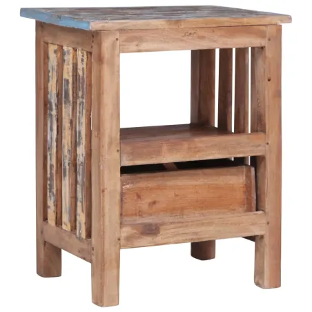 Table de chevet 41x30x50 cm bois d'acajou massif