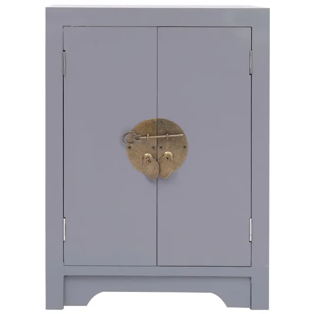 Table de chevet Gris 38x28x52 cm Bois de Paulownia