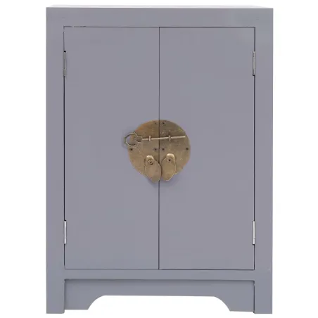 Table de chevet Gris 38x28x52 cm Bois de Paulownia