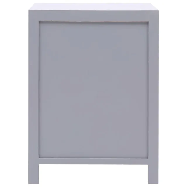 Table de chevet Gris 38x28x52 cm Bois de Paulownia