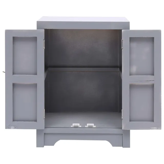 Table de chevet Gris 38x28x52 cm Bois de Paulownia