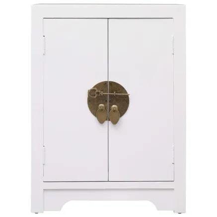 Table de chevet Blanc 38 x 28 x 52 cm Bois de Paulownia 2