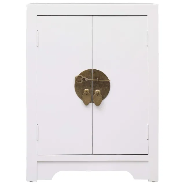 Table de chevet Blanc 38 x 28 x 52 cm Bois de Paulownia