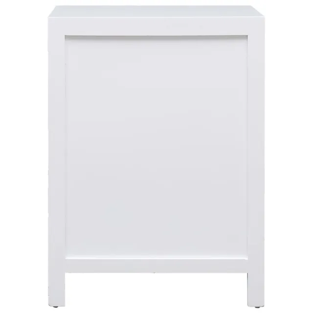 Table de chevet Blanc 38 x 28 x 52 cm Bois de Paulownia