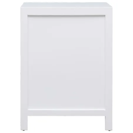 Table de chevet Blanc 38 x 28 x 52 cm Bois de Paulownia