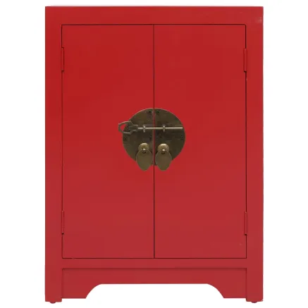 Table de chevet Rouge 38 x 28 x 52 cm Bois de Paulownia 2