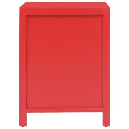 Table de chevet Rouge 38 x 28 x 52 cm Bois de Paulownia
