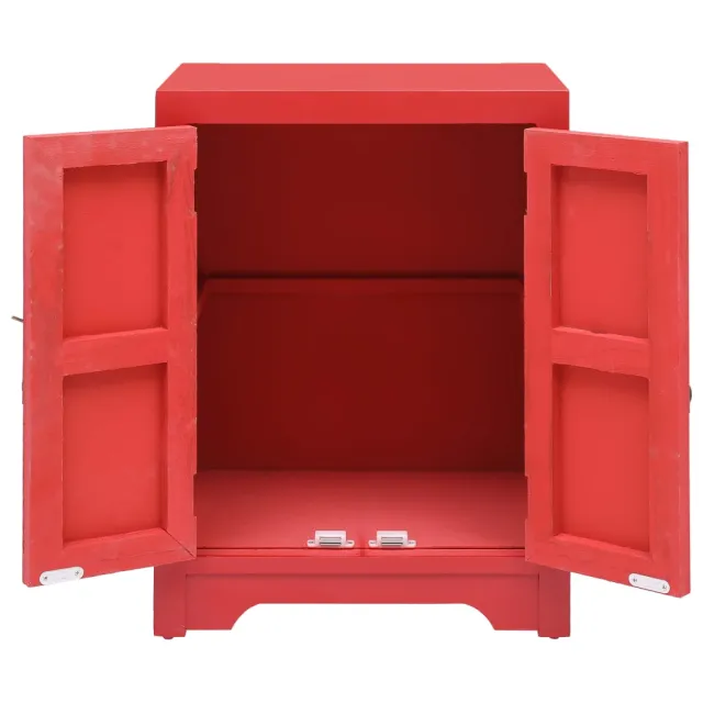 Table de chevet Rouge 38 x 28 x 52 cm Bois de Paulownia