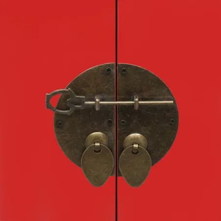 Table de chevet Rouge 38 x 28 x 52 cm Bois de Paulownia