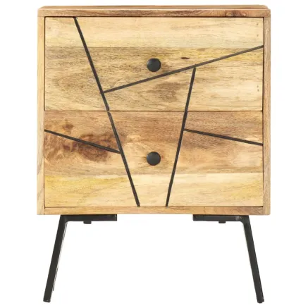 Table de chevet 40x30x50 cm Bois de manguier massif 2