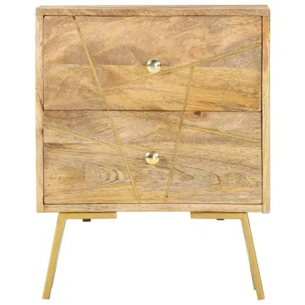 Table de chevet 40x30x50 cm Bois de manguier massif 2