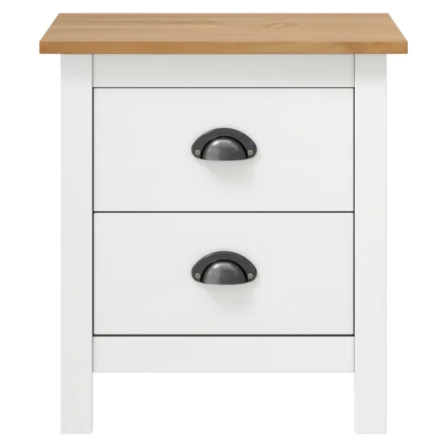 Tables de chevet Hill 2 pcs Blanc 46x35x49,5 cm Bois pin solide