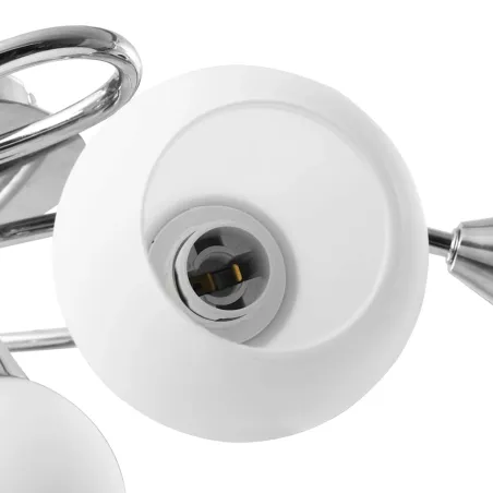 Plafonnier avec abat-jour en verre 5 ampoules E14 Blanc Bol