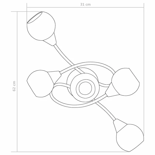 Plafonnier avec abat-jour en verre 5 ampoules E14 Blanc Bol