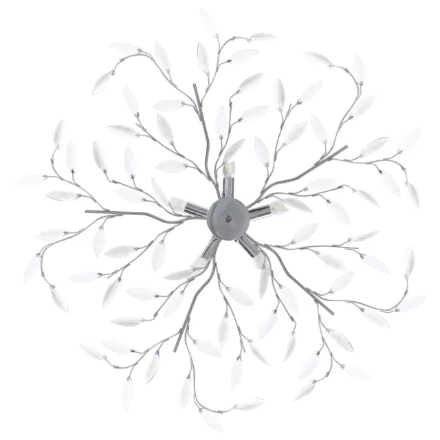 Plafonnier à bras feuille en cristal acrylique 5 ampoules E14