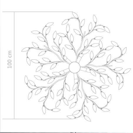 Plafonnier à bras feuille en cristal acrylique 5 ampoules E14