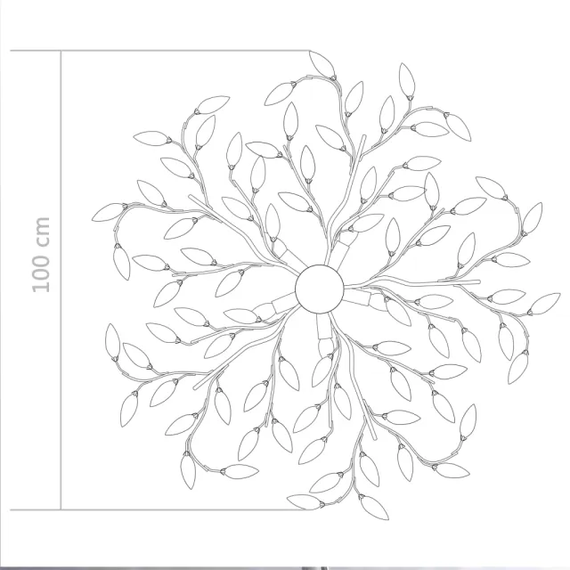 Plafonnier à bras feuille en cristal acrylique 5 ampoules E14