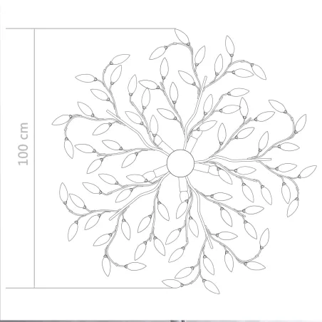 Plafonnier à bras feuille en cristal acrylique 5 ampoules E14