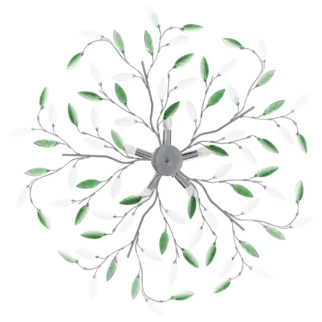 Plafonnier à bras en cristal acrylique 5 ampoules E14 Vert