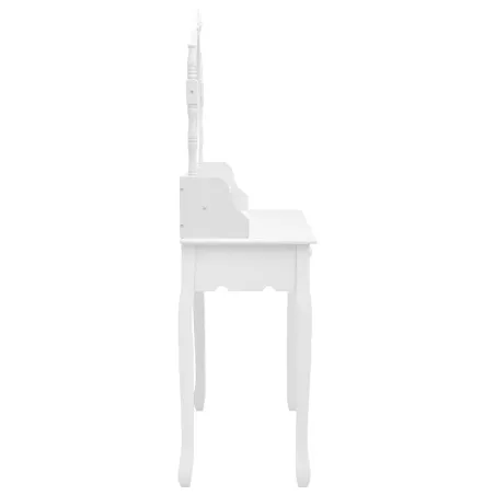Ensemble de coiffeuse avec tabouret Blanc 75x69x140cm Paulownia