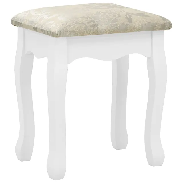 Ensemble de coiffeuse avec tabouret Blanc 80x69x141cm Paulownia