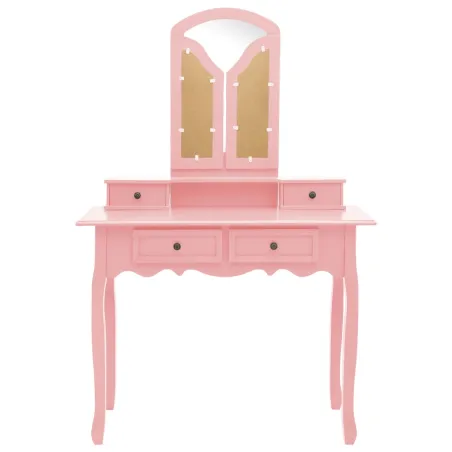 Ensemble de coiffeuse et tabouret Rose 100x40x146 cm Paulownia