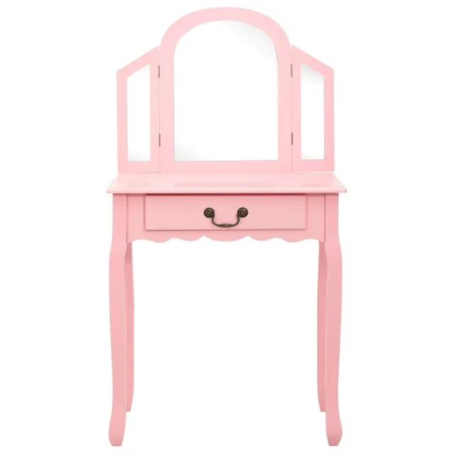 Coiffeuse et tabouret Rose 65x36x128 cm Bois de paulownia MDF