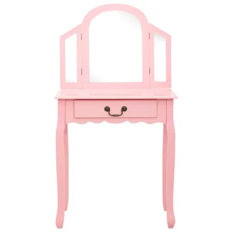 Coiffeuse et tabouret Rose 65x36x128 cm Bois de paulownia MDF