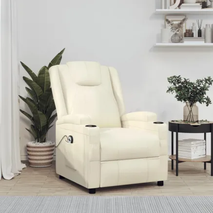 Fauteuil Blanc crème Similicuir