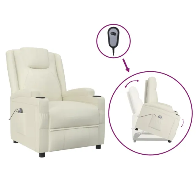 Fauteuil Blanc crème Similicuir