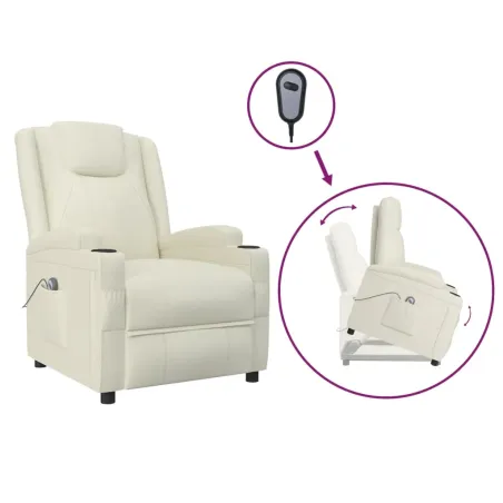 Fauteuil Blanc crème Similicuir