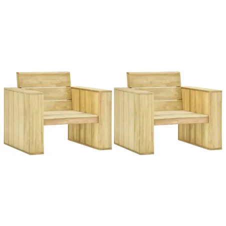 Chaises de jardin lot de 2 89x76x76 cm Bois de pin imprégné