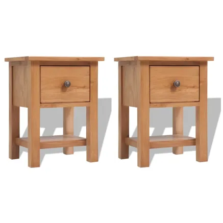 Tables de chevet 2 pcs 36x30x47 cm bois de chêne massif