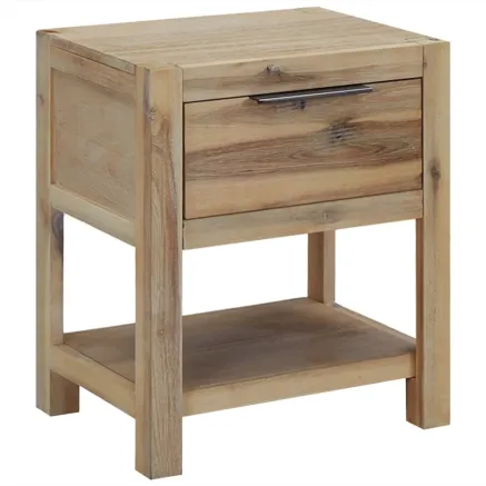 Tables de chevet avec tiroirs 2 pcs 40x30x48 cm Acacia solide 2
