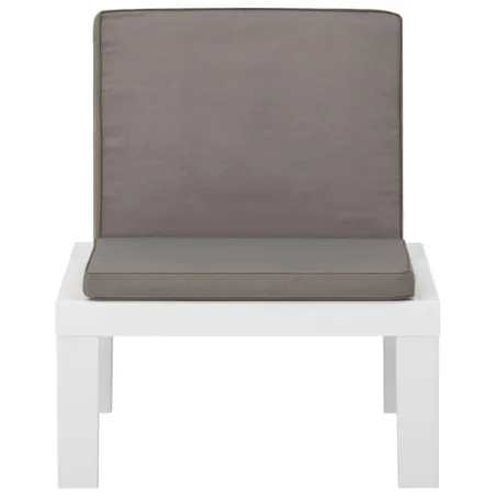 Chaises de salon de jardin et coussins lot de 2 Plastique Blanc