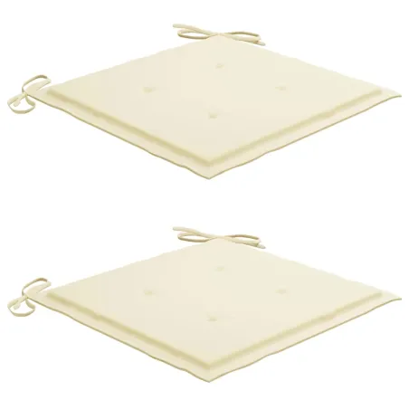 Chaises de jardin avec coussins lot de 2 Bois d'acacia massif