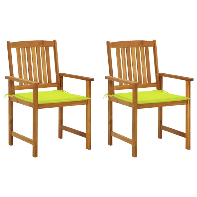 Chaises de jardin avec coussins lot de 2 Bois d'acacia massif