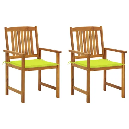 Chaises de jardin avec coussins lot de 2 Bois d'acacia massif