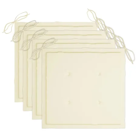 Chaises de jardin et coussins lot de 4 Gris Bois acacia massif