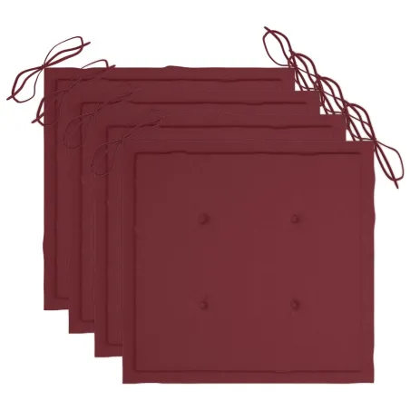 Chaises de jardin et coussins lot de 4 Gris Bois acacia massif