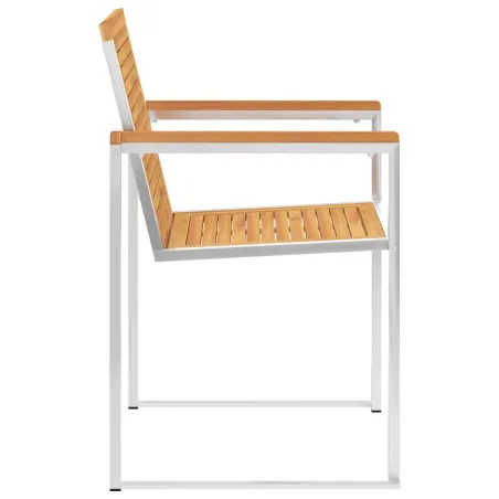 Chaises de jardin avec coussins lot de 2 Teck solide et acier