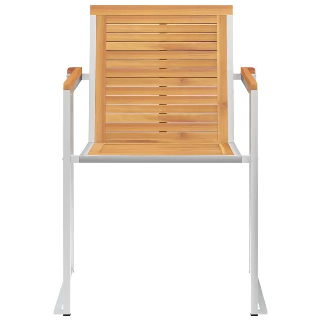 Chaises de jardin avec coussins lot de 2 Teck solide et acier