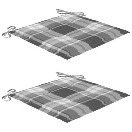 Chaises de jardin avec coussins lot de 2 Teck solide et acier